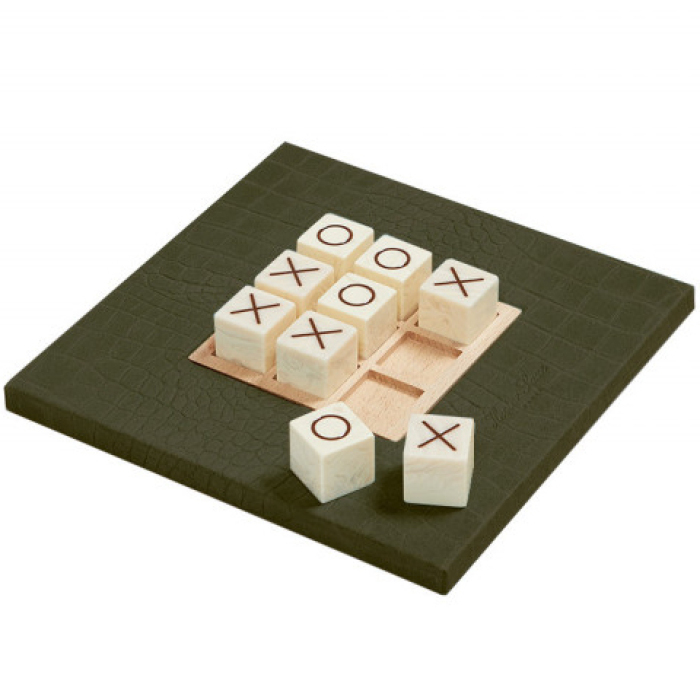 Эксклюзивная настольная игра "Tic Tac Toe" из кожи, хаки
