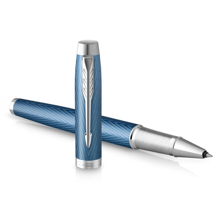 Ручка роллер Parker IM Premium T318 Blue Grey CT в подарочной упаковке.