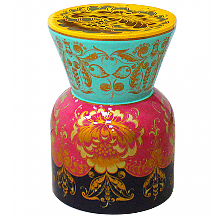 Кофейный cтолик из липы "Мозаика" хохлома