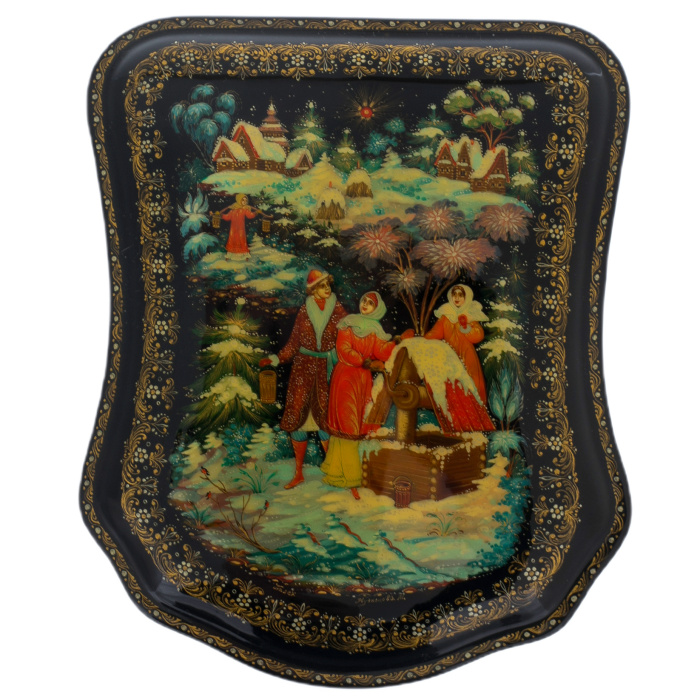 Шкатулка "У колодца" Кузнецова, Палех