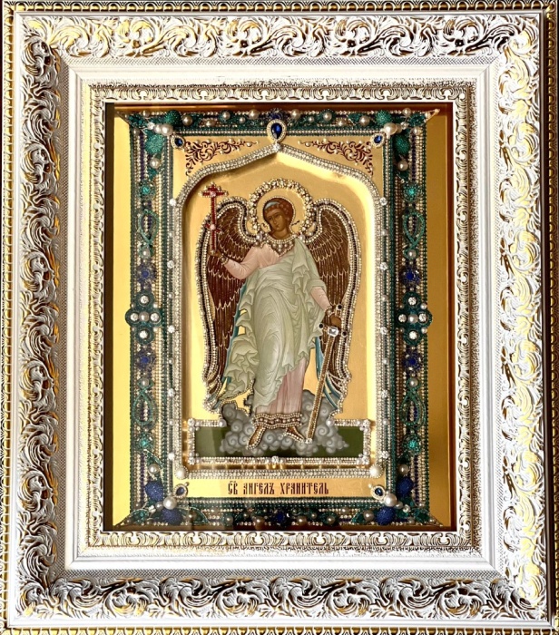 Икона с драгоценными камнями "Святой Ангел Хранитель"
