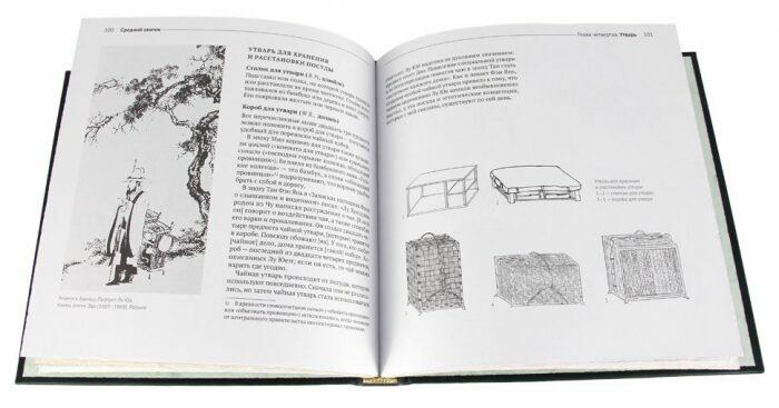 Книга в кожаном переплете "Канон чая в иллюстрациях"