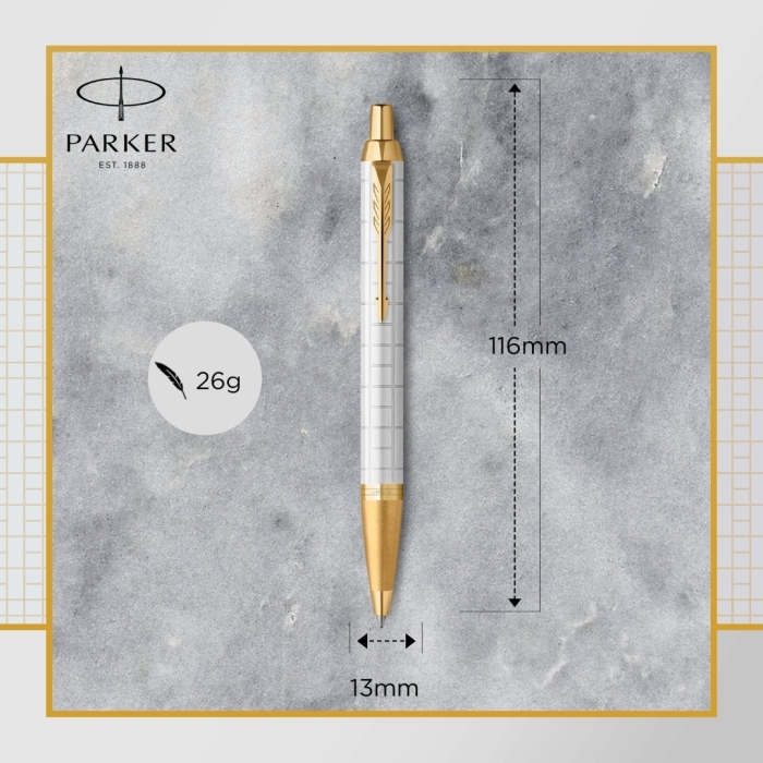 Шариковая ручка Parker IM Premium K318 Pearl GT в подарочной упаковке.