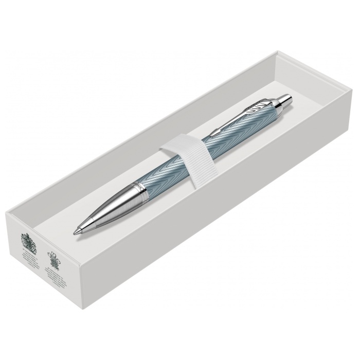 Шариковая ручка Parker IM Premium K318 Blue Grey CT в подарочной упаковке.