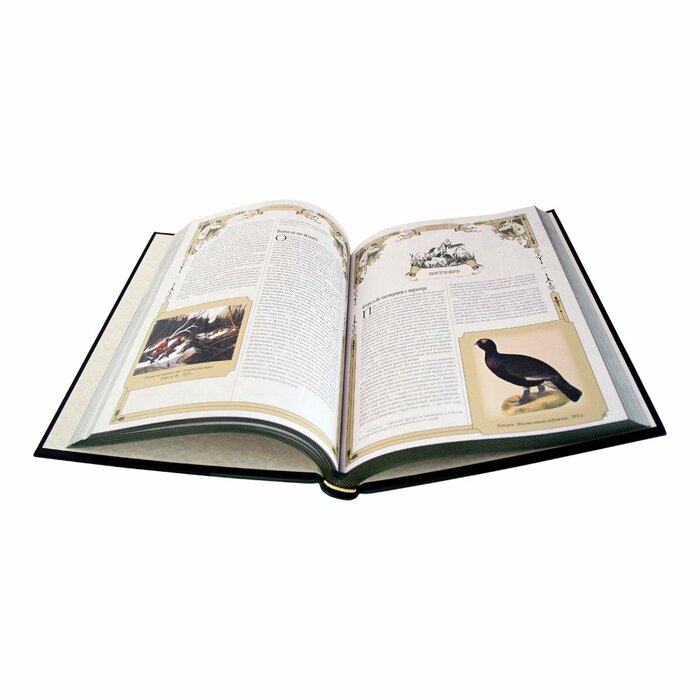 Книга в кожаном переплете "Большая книга русской охоты"