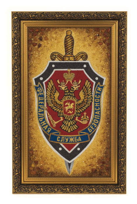 Картина из янтаря "Герб ФСБ"