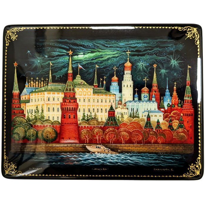 Шкатулка "Москва" с 4-мя шкатулками, Палех