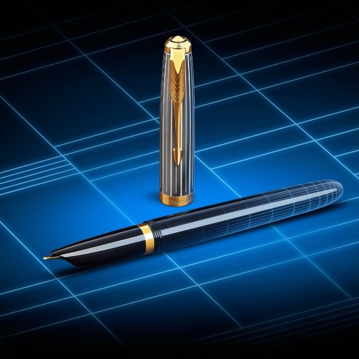 Перьевая ручка Parker 51 Premium Black GT, перо: M/F