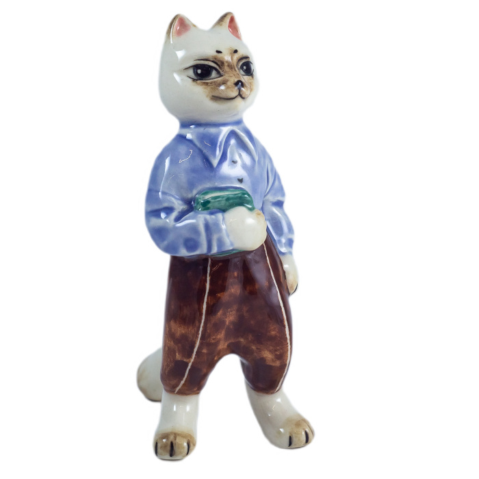 Елочная игрушка из фарфора "Котик"