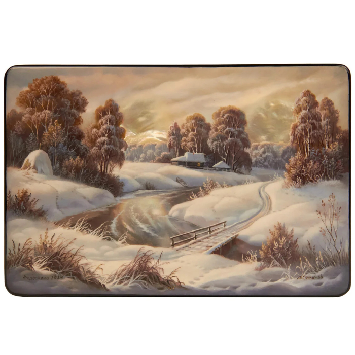 Шкатулка "Пейзаж" Симонов, Федоскино