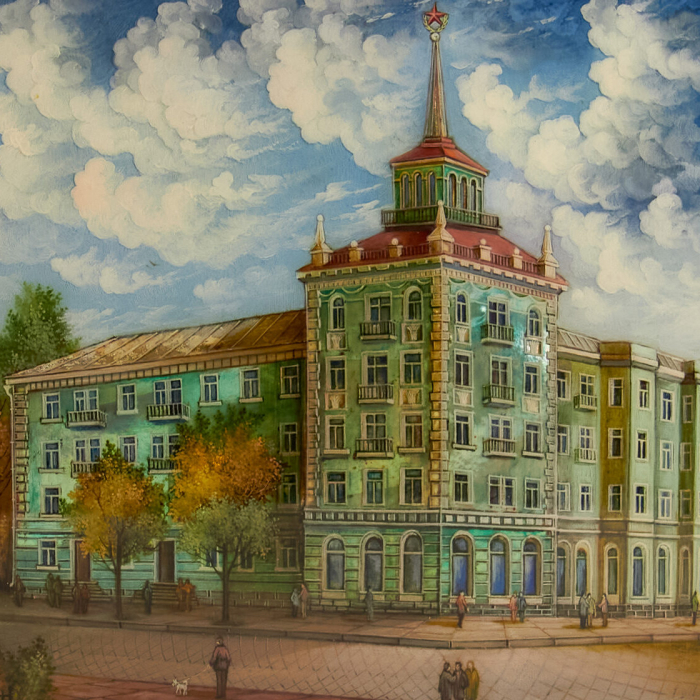 Шкатулка "Луганск" Ларишев, Федоскино