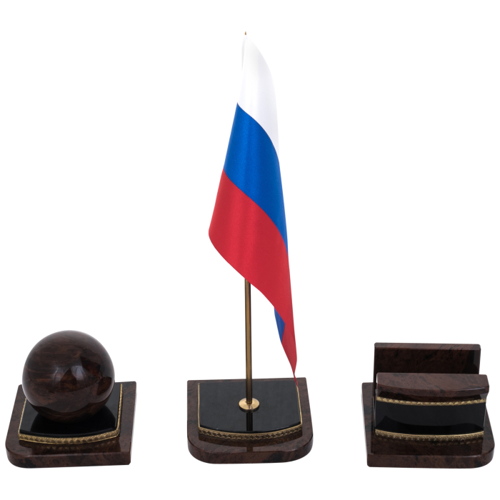Настольный набор из обсидиана "Партнёр"