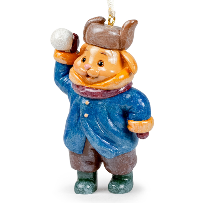 Елочная игрушка "Кролик. Снежок"