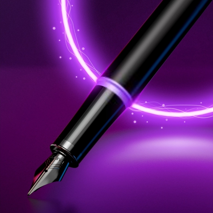 Ручка перьевая Parker IM Vibrant Rings Flame Amethyst Purple в подарочной упаковке.
