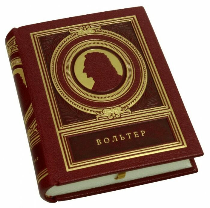 Книга в кожаном переплёте "Мысли замечательных людей: Франсуа Вольтер"