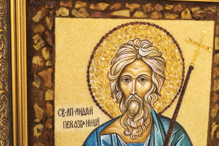 Икона из янтаря "Андрей Первозванный"