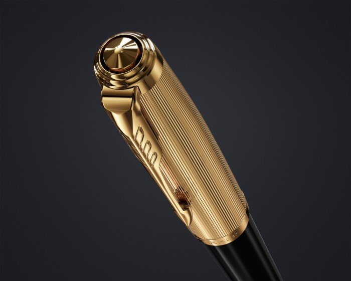 Шариковая ручка Parker 51 DELUXE BLACK GT, цвет чернил черный