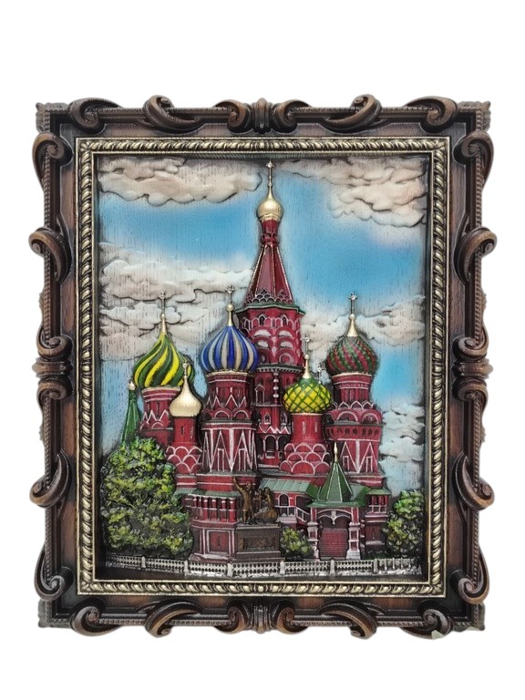 Панно из дуба "Храм Василия Блаженного"