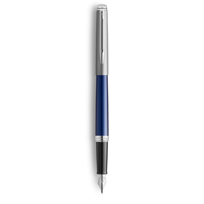 Перьевая ручка Waterman Hemisphere Entry Point Stainless Steel with Blue Lacquer в подарочной упаковке.