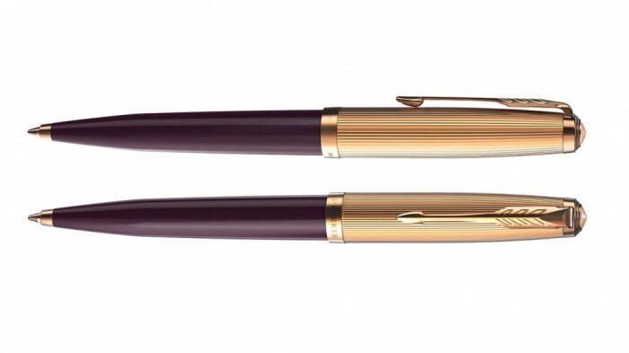 Шариковая ручка Parker 51 DELUXE PLUM GT, цвет чернил черный