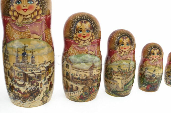 Матрешка на 15 мест "Русская красавица" 33 см