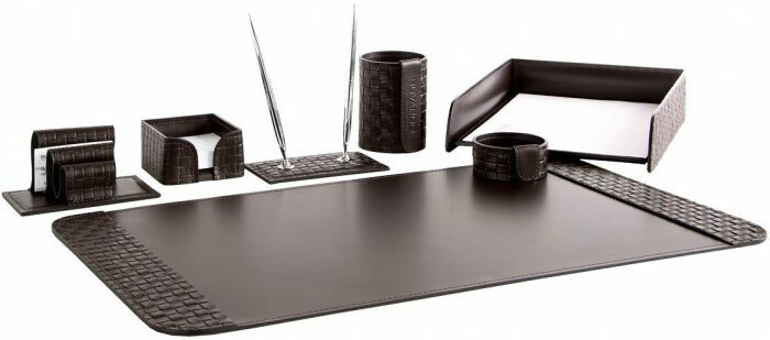 Настольный набор "Business Treccia/Cuoietto" (цвет Choco, 7 предметов)