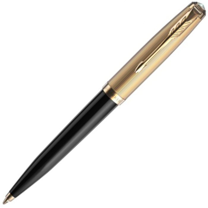 Шариковая ручка Parker 51 DELUXE BLACK GT, цвет чернил черный