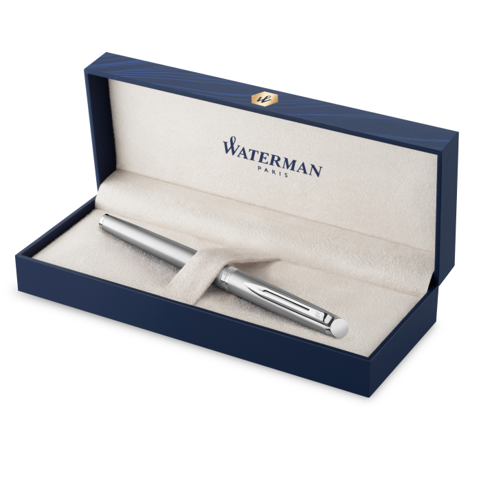 Ручка-роллер Waterman Hemisphere Entry Point Stainless Steel matte в подарочной упаковке.