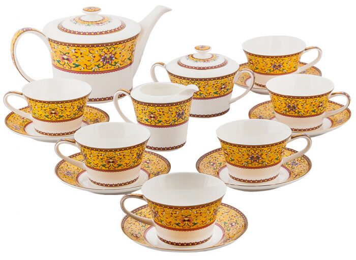 Чайный сервиз "Arabesca Yellow" на 6 персон, 15 предметов