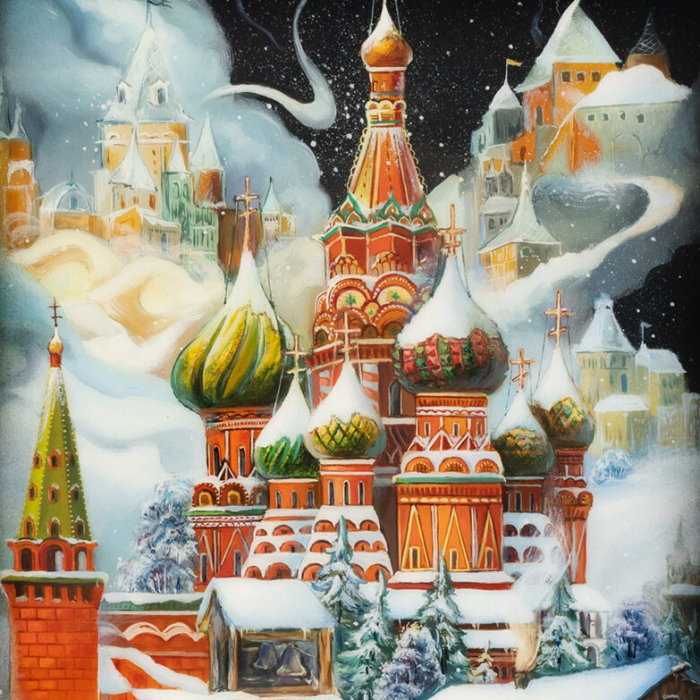 Шкатулка "Москва" Копалина, Федоскино