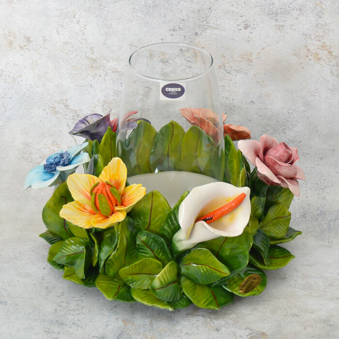 Подсвечник Orgia «Цветы» из керамики, 33 см