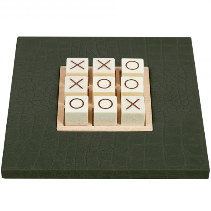 Эксклюзивная настольная игра "Tic Tac Toe" из кожи, хаки