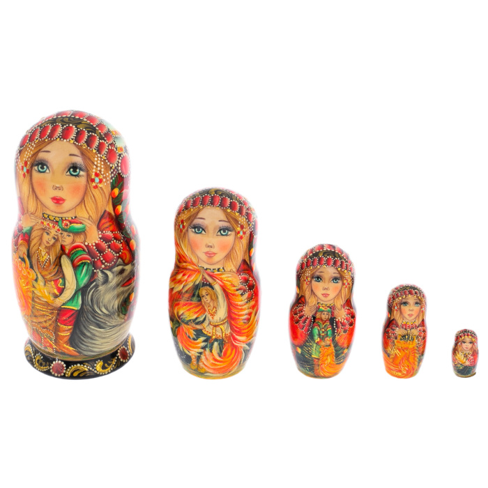 Матрешка на 5 мест "Жар-птица" 12,5 см