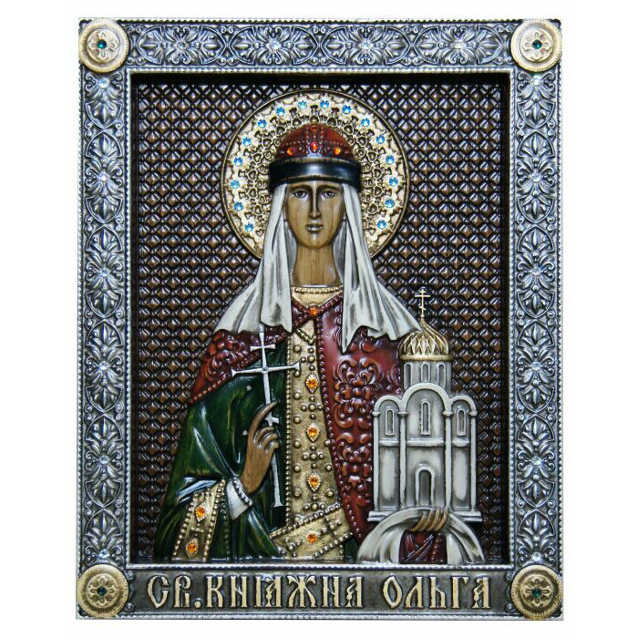 Икона из дерева "Святая Княгиня Ольга"