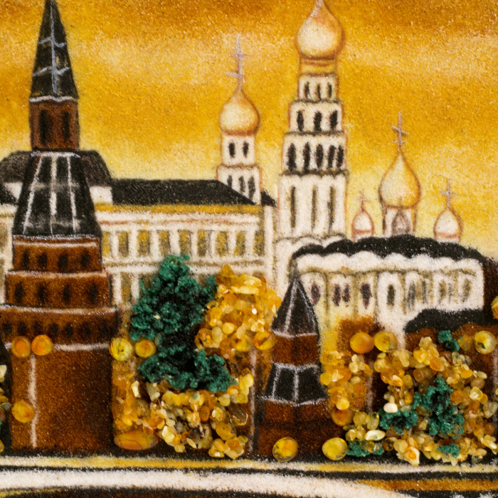 Картина из янтаря "Кремль. Вечерняя Москва"