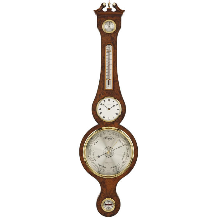 Часы-барометр «The Regency Banjo With Clock» из латуни и ореха