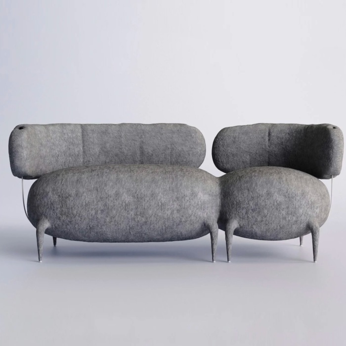 Софа Lymphosofa художника Тараса Желтышева, серая