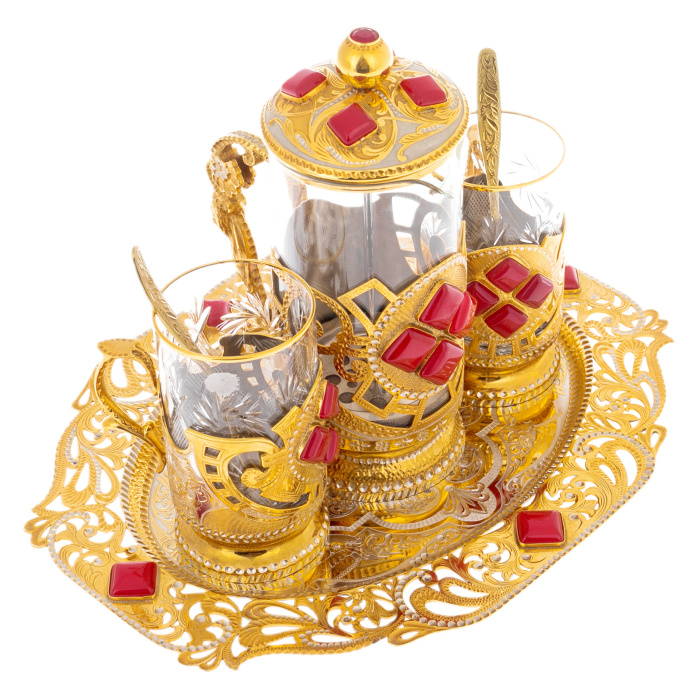 Чайный набор "Букет" на 2 персоны, Златоуст