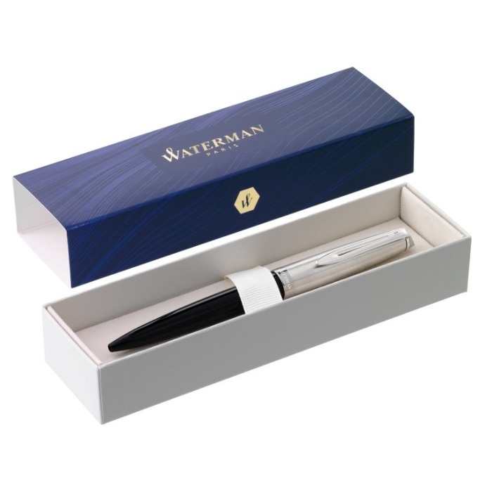 Ручка шариковая Waterman Embleme Black CT в подарочной упаковке.