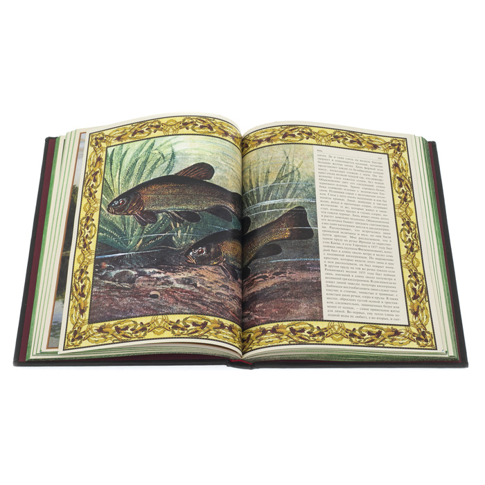 Книга в кожаном переплете "Русская рыбалка"
