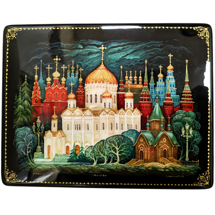 Шкатулка "Москва" с 4-мя шкатулками, Палех