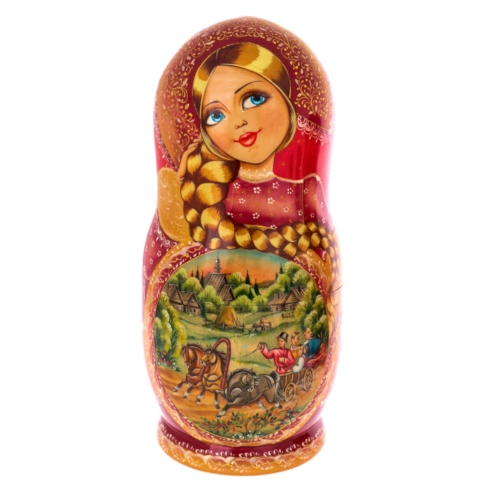 Матрешка на 15 мест "Летняя тройка" 31 см