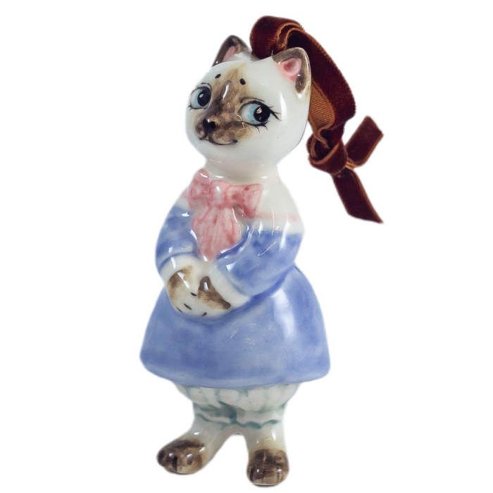 Елочная игрушка из фарфора "Кошечка"