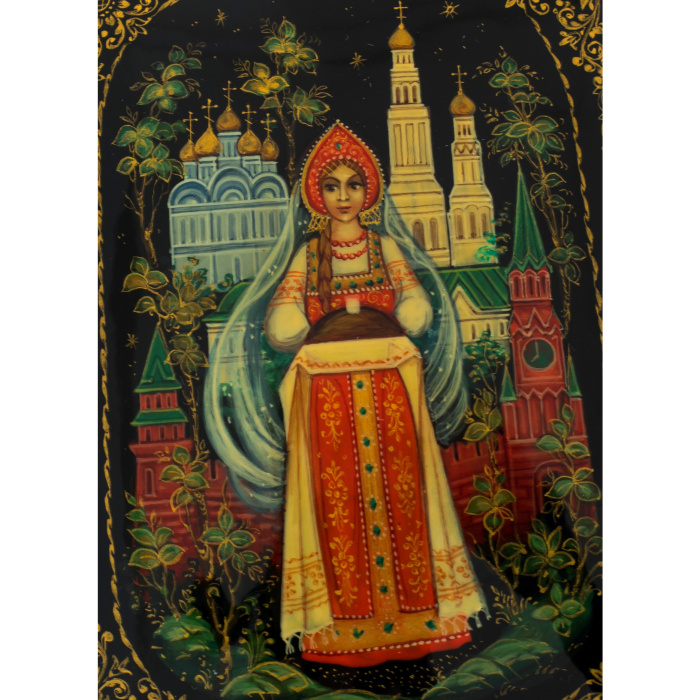 Шкатулка "Хлеб-соль" Полянина, Палех
