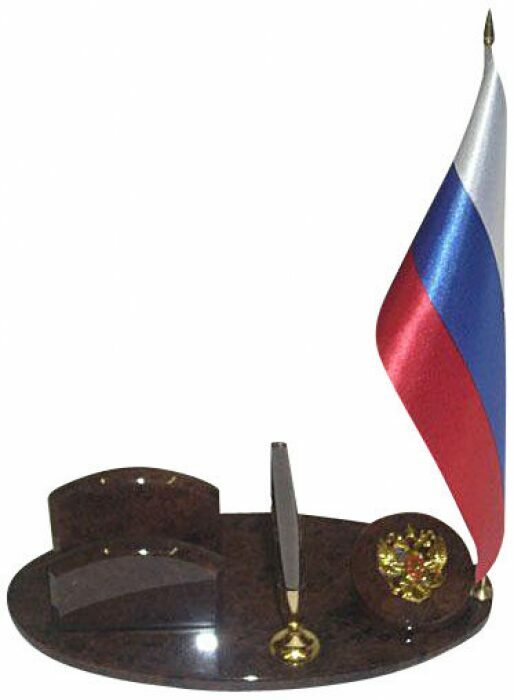 Письменный набор из обсидиана "Россия №2"
