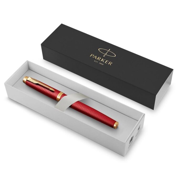 Ручка роллер Parker IM Premium T318 Red G в подарочной упаковке.