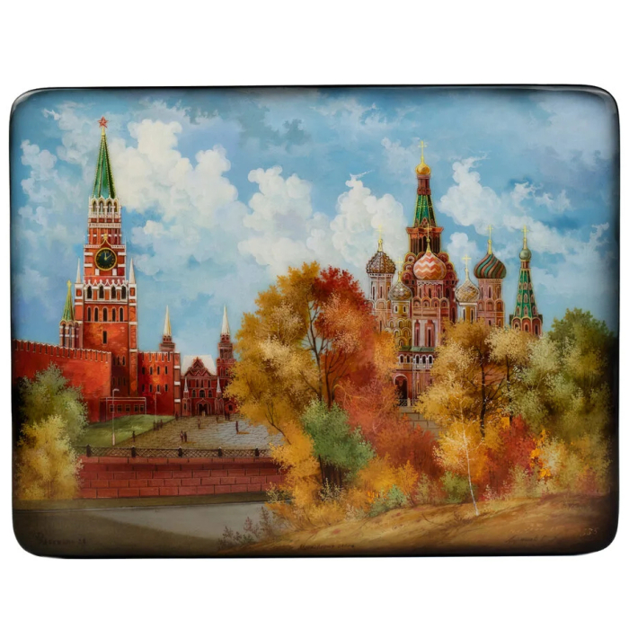 Шкатулка "Московская осень" Ларишев, Федоскино