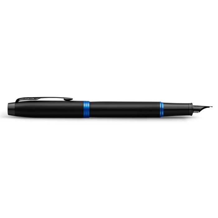Ручка перьевая Parker IM Vibrant Rings Flame Blue в подарочной упаковке.