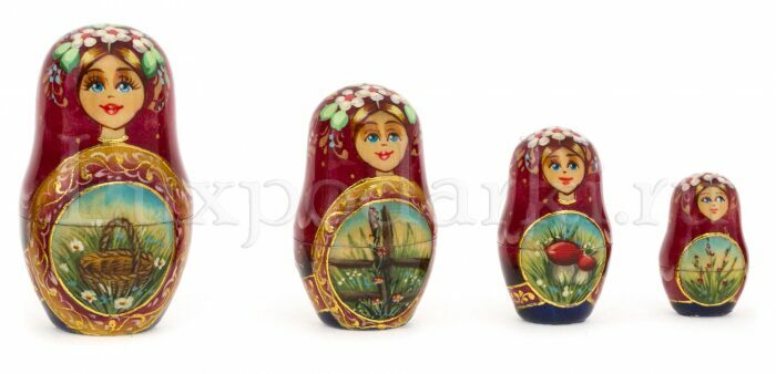 Матрешка на 15 мест "Русская красавица" 33 см
