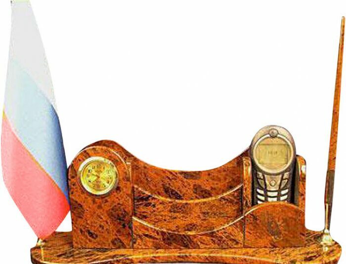 Письменный набор из обсидиана "Элитный"